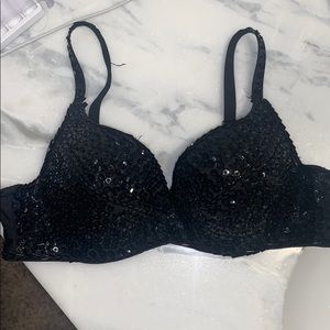 Black sequined bra